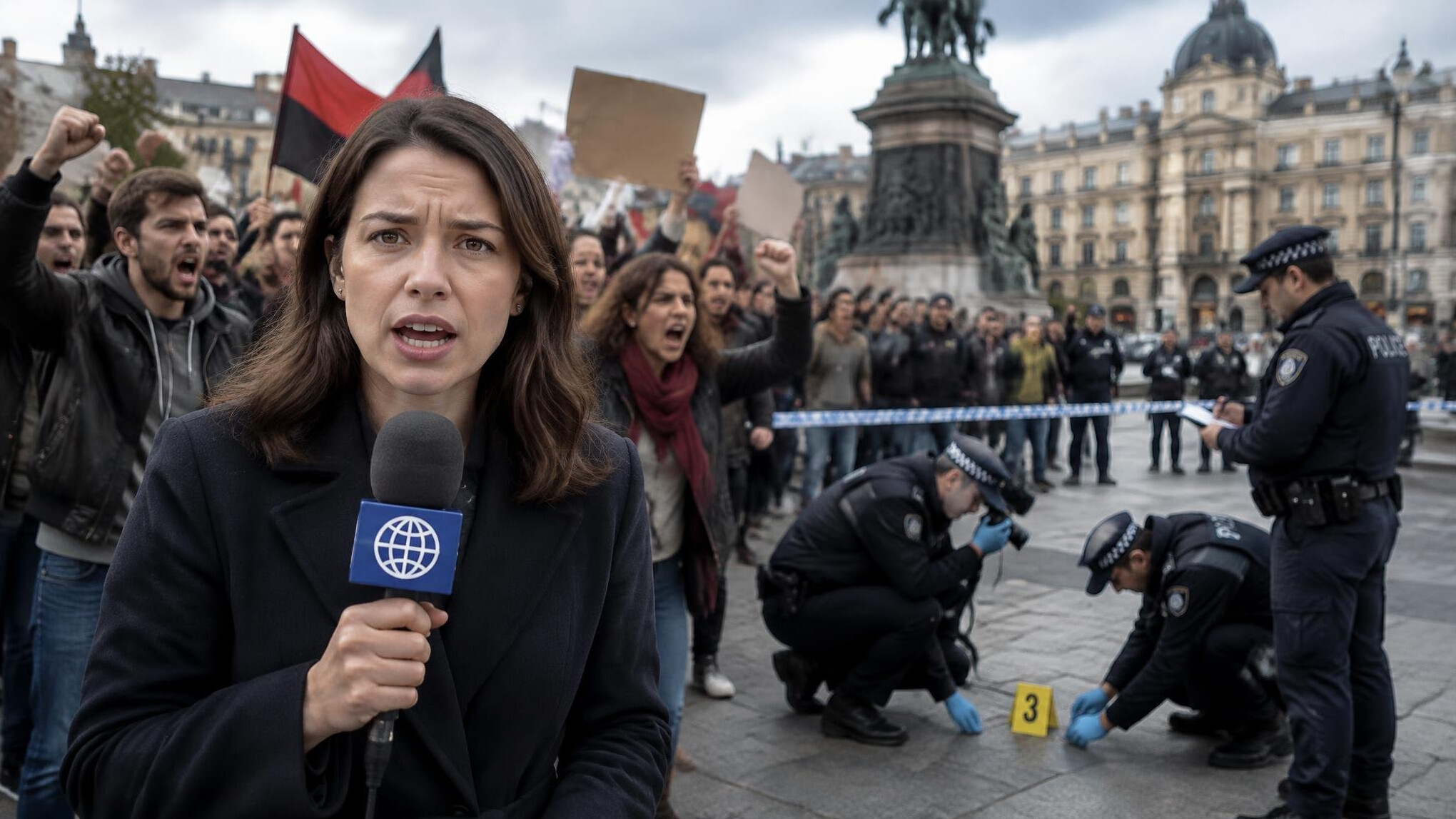 protest in city square