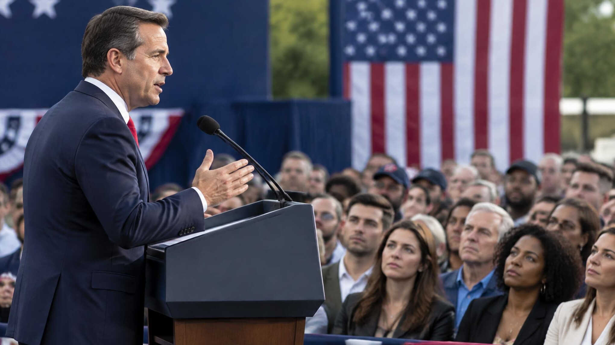 politician giving speech