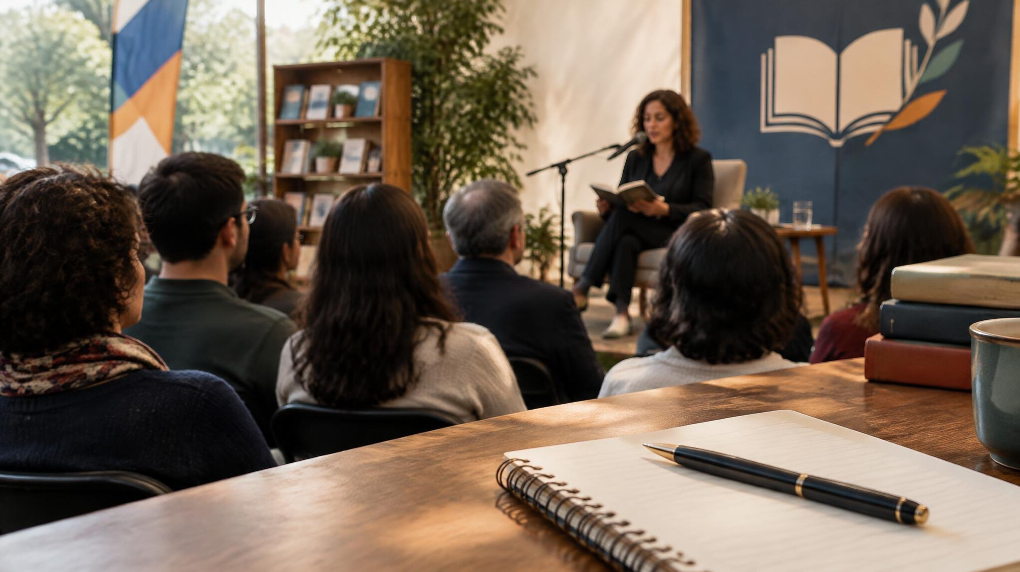 author at book reading event